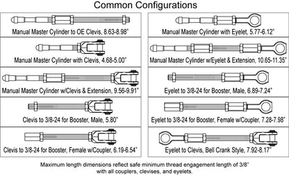 Wilwood Brake Master Cylinder Push Rod Custom Adjustable Kit - 330-13914