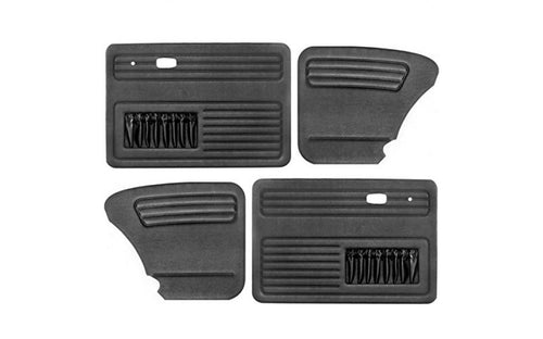 Empi 4 Piece Black Door Panels with Pocket for 65-77 VW Beetle Sedans - 4854