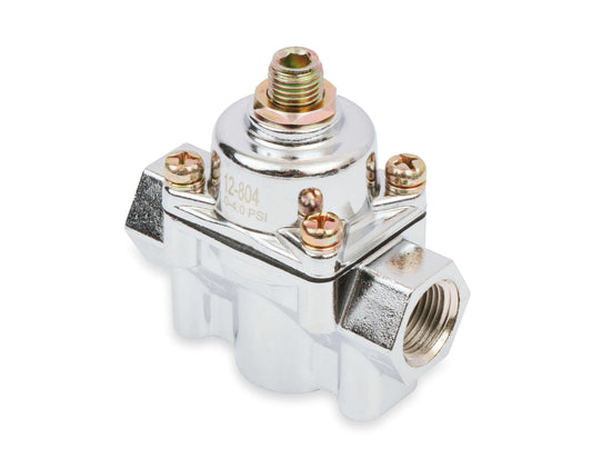 Holley 1-4 PSI Chrome Fuel Pressure Regulator for Carburetors - 12-804