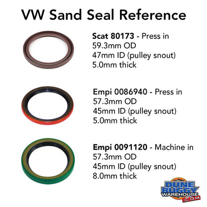 Empi Stock Size Lower Pulley with Machine-In Sand Seal 00-8696-0