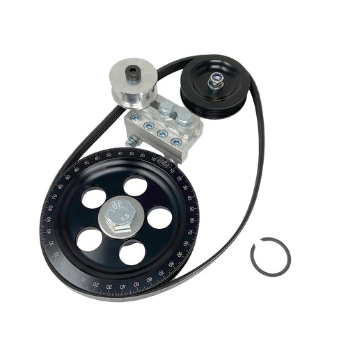 Scat Black Billet Serpentine Degree Pulley Kit for VW Type 1 - 80316BK