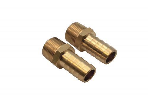 Empi 1/2 Inch NPT Male to 1/2 Inch Hose Barb Fittings - Pair - 9214