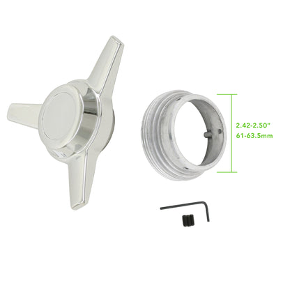 Empi 3 Spoke Chrome Knock Off Center Caps - Set of 4 - 9621