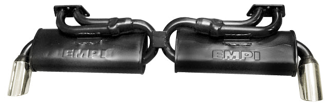 Empi 1-3/8 Inch Black 2 Tip GT Exhaust for 1972-1974 Bus or Type 4 - 3483