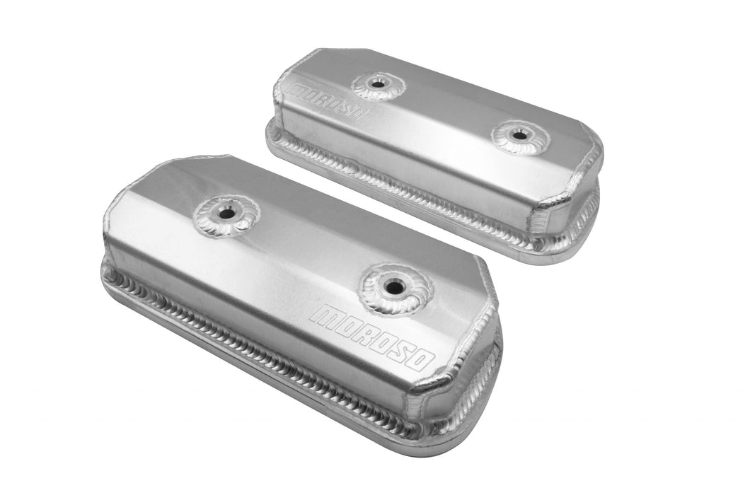 Empi Moroso Sheet Metal Aluminum Valve Covers with -8AN Breathers - 0088580