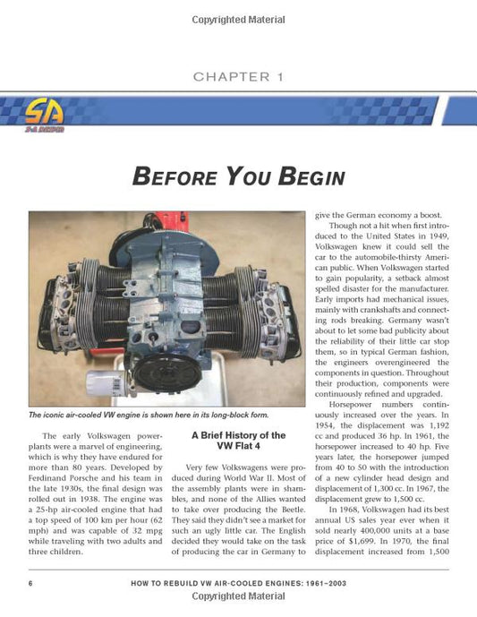 How to Rebuild VW Air-Cooled Engines: 1961-2003 Book - SA221