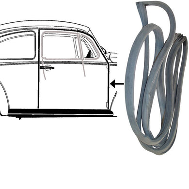 Door Seal Passenger Right Side for 1967-79 Beetle - Each - 111831722DX