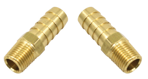 Empi 1/4 Inch NPT Male to 1/2 Inch Hose Barb Fittings - Pair - 9215
