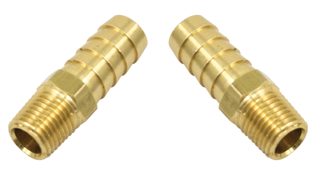 Empi 1/4 Inch NPT Male to 1/2 Inch Hose Barb Fittings - Pair - 9215