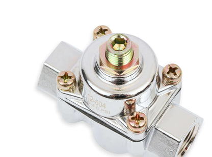 Holley 1-4 PSI Chrome Fuel Pressure Regulator for Carburetors - 12-804