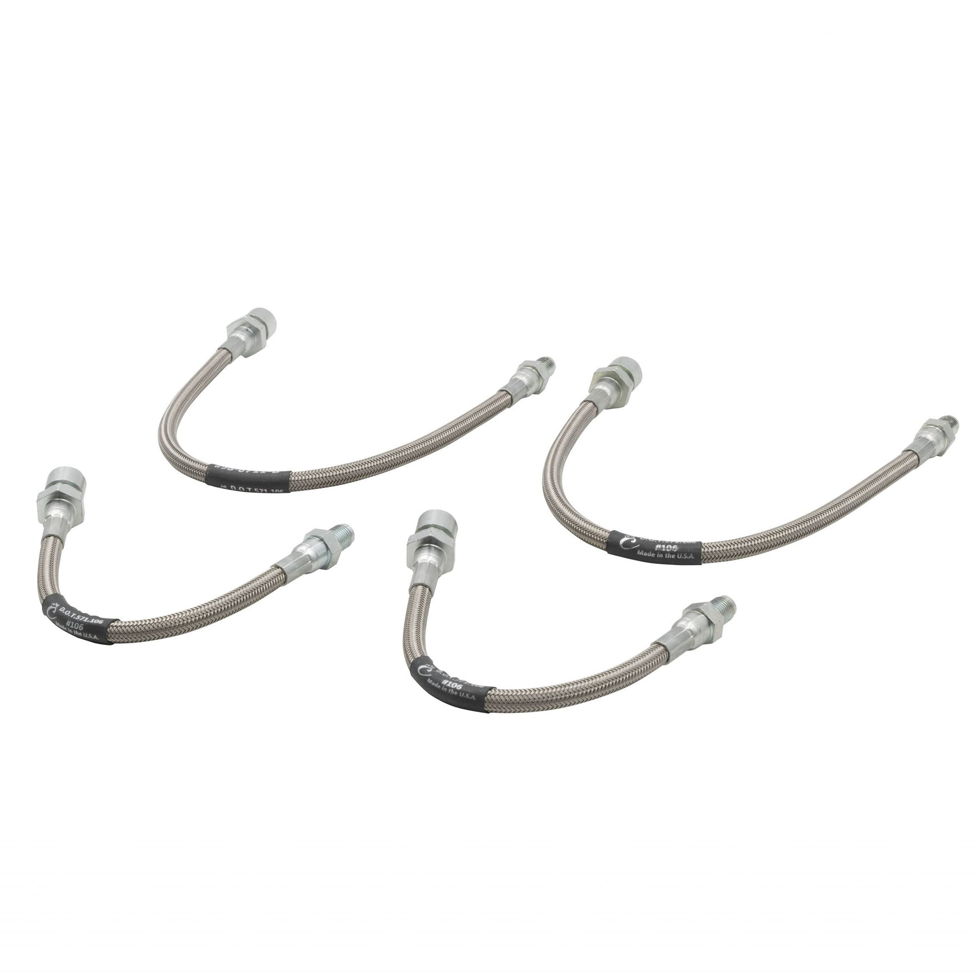 Empi Stainless Steel Brake Hose Kit for 1969-79 VW Beetle - 4 Piece 00-5587-0