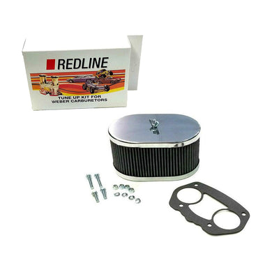 Weber Redline Air Filter Kit 40 44 48 IDF HPMX 3-1/4in Oval Chrome 99217347