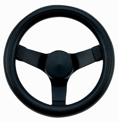 Empi Black 3 Spoke Steering Wheel 10-1/4 Inch Dia 2-1/2 Inch Dish - 79-4052